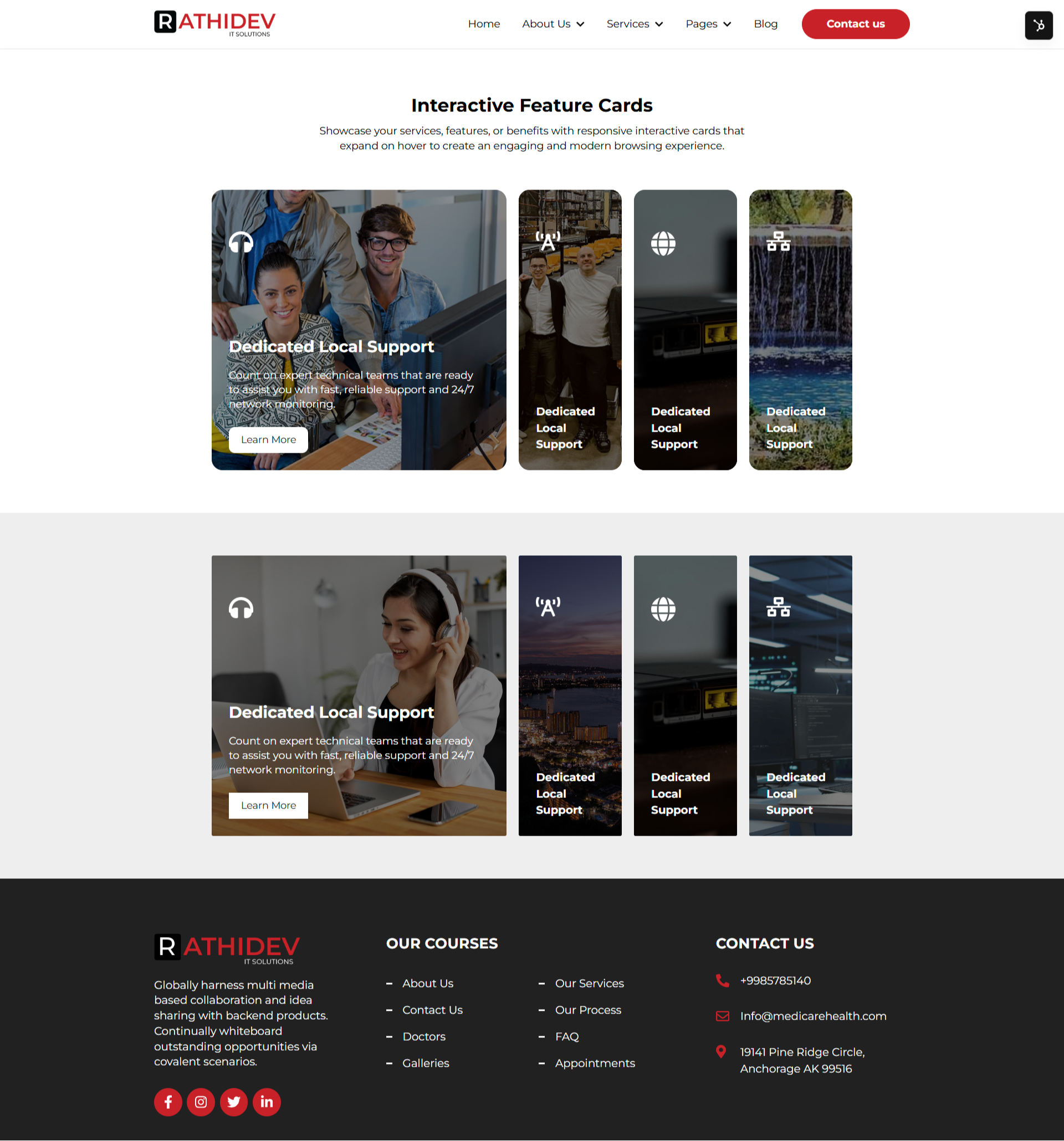Diverse Interactive Content Cards Variations